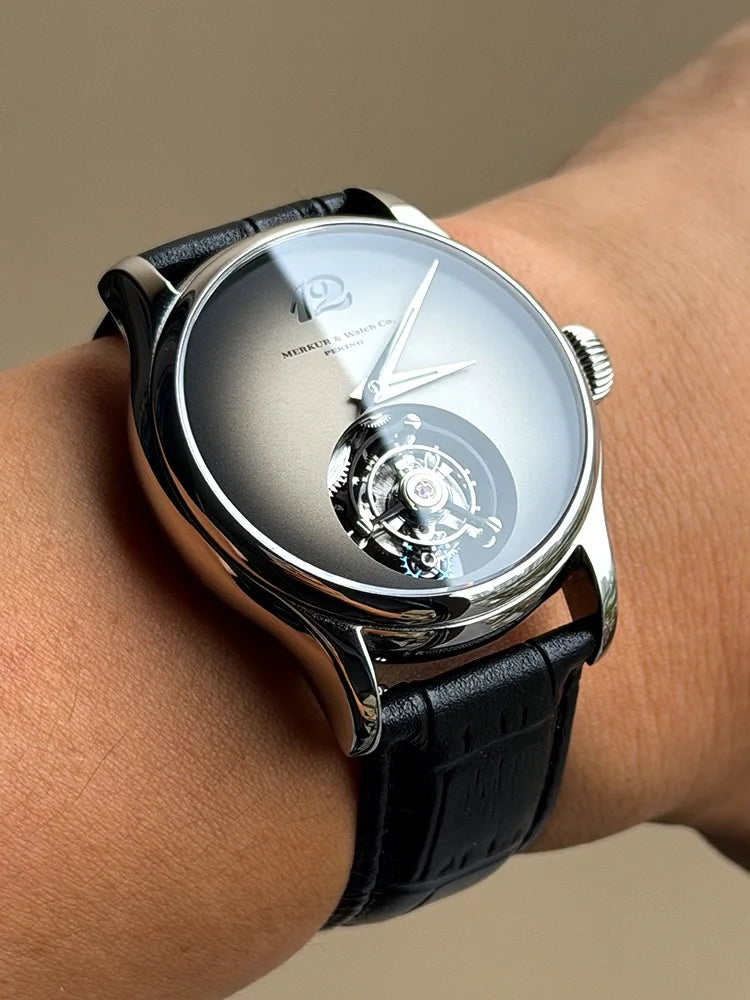 Merkur Men's Tourbillon Watch – Sapphire, Waterproof, 42mm