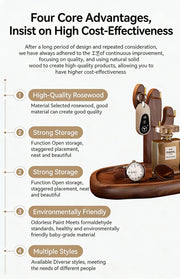 Retro Wooden Key Hanging Rack – Entrance Organiser with Watch & Glasses Display