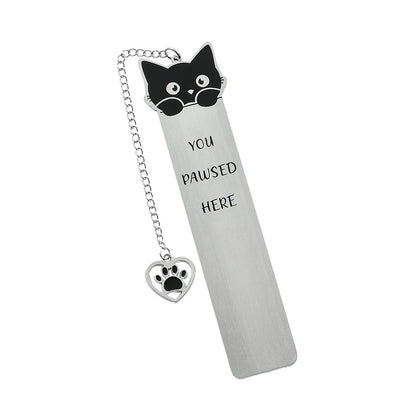 Cartoon cat metal bookmark, cute metal bookmarks with tassel, reading office supplies for cat-loving book lovers