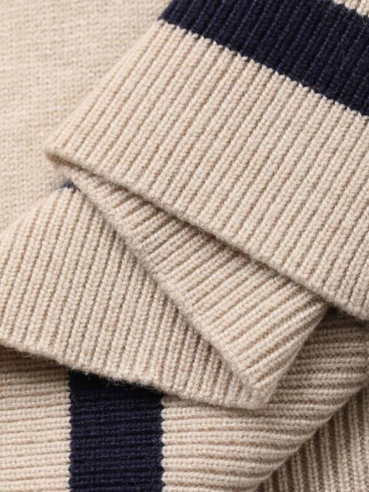 Women's Colour-Block Polo Neck Knit Top – Slim Fit Korean Style