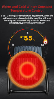 Portable Electric Fan Heater – Adjustable Thermostat, Fast Room Heat