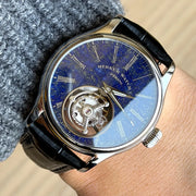 Merkur Men's Tourbillon Watch – Natural Malachite Stone Dial, Sapphire