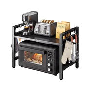 Extendable 2-Tier Microwave Rack – Adjustable Kitchen Countertop Organizer