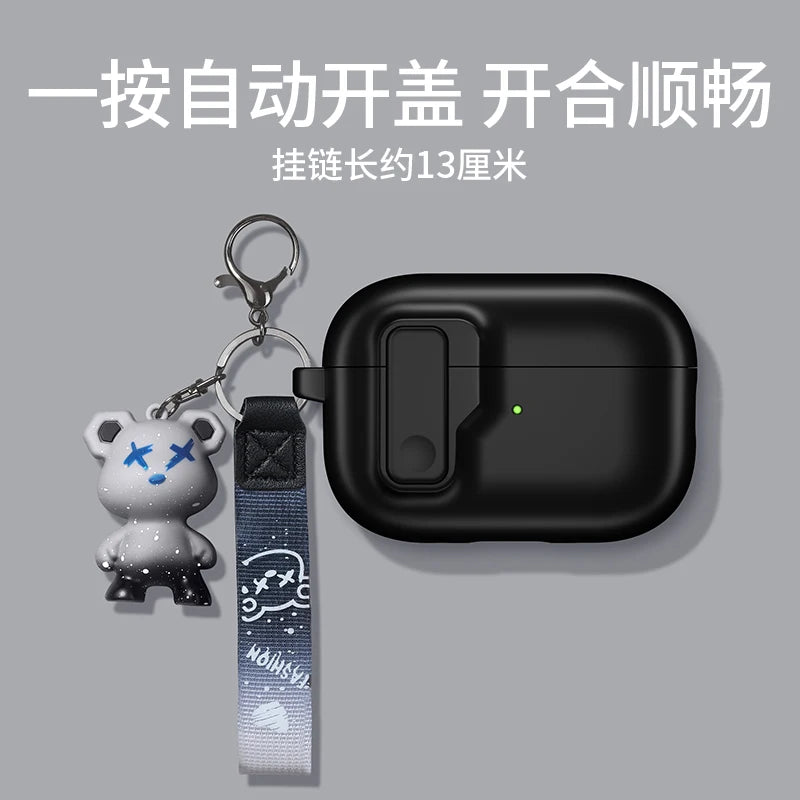 Protective Case For Airpods 4 Cover Luxury Earphone Cover Case For Apple Airpodspro 2 3 1/2 Air Pods Pro Shockproof With Hook﻿