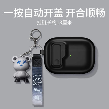 Protective Case For Airpods 4 Cover Luxury Earphone Cover Case For Apple Airpodspro 2 3 1/2 Air Pods Pro Shockproof With Hook﻿