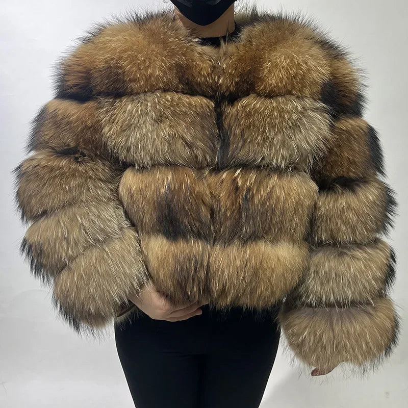 MAOMAOKONG Women's Real Fox Fur Coat – Luxury Winter Jacket