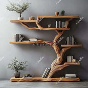 Natural Trunk Display Cabinet — Chinese-Style Wood Showcase Stand