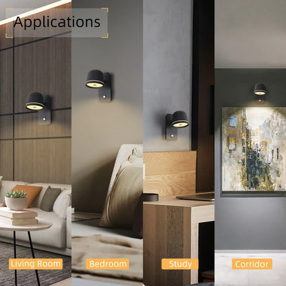 Aisilan LED Dimmable Wall Lamp with touch Switch Adjust Brightness and 3-CCT Rotation Wall reading Sconce for Bedside bedroom