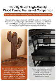 Retro Wooden Key Hanging Rack – Entrance Organiser with Watch & Glasses Display