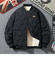 Men's Quilted Padded Winter Jacket – Thick Diamond-Stitch Warm Coat