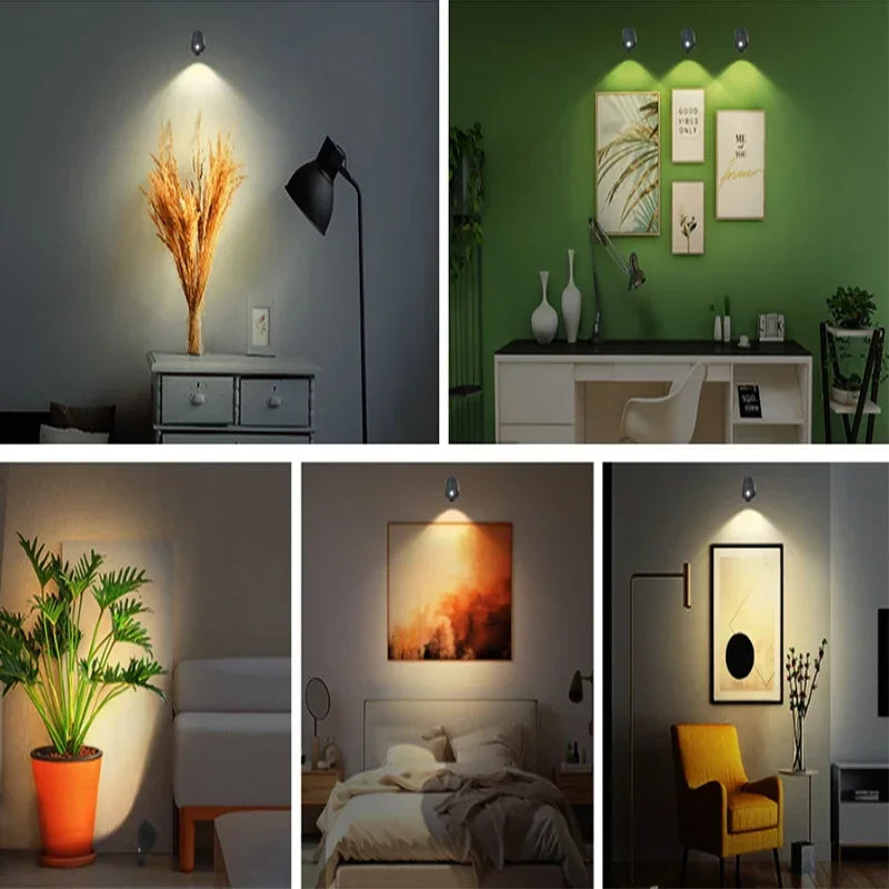 Rechargeable LED Wall Sconces – Dimmable Magnetic Lamps, 360° Rotation