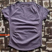 Dneyf Women's Quick-Dry Workout T-Shirt – Breathable Gym Top