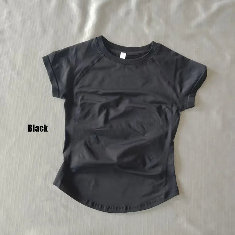 Dneyf Women's Quick-Dry Workout T-Shirt – Breathable Gym Top