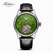 Merkur Men's Tourbillon Skeleton Watch – Sapphire, Transparent, 42mm