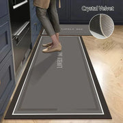 Non-Slip Velvet Kitchen Runner Mat – Absorbent Long Floor Rug
