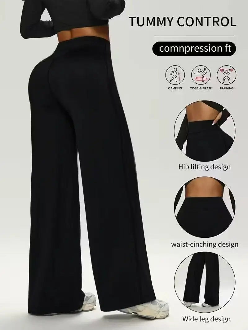Women's Straight-Leg Workout Trousers – Breathable Yoga & Gym Pants