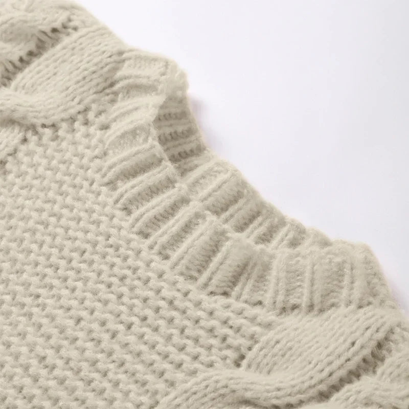 Yaminiya Women's Oversized Turtleneck Jumper – Cosy Knit Sweater
