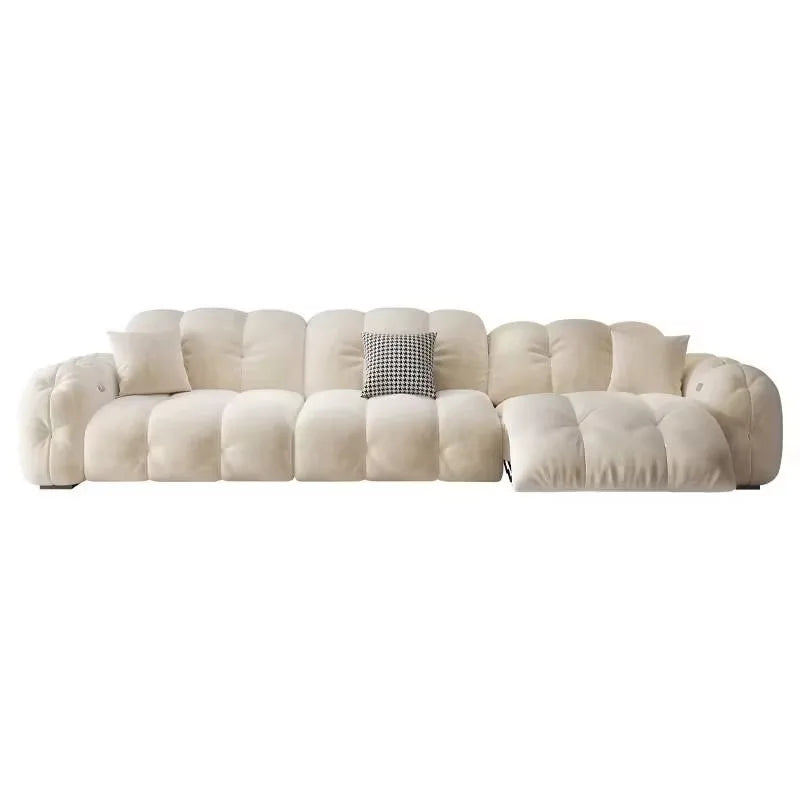 Electric Recliner Sofa — Beige Waterproof, Six Sizes from 1.9m to 3.6m