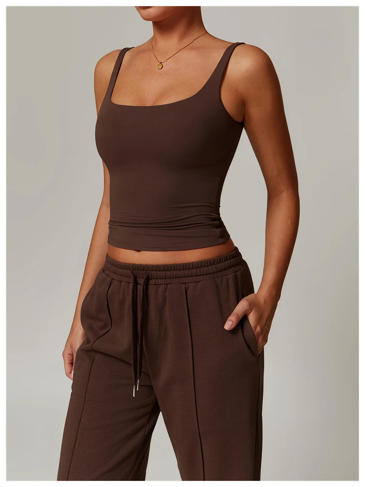 Hearuisavy Women's Sports Bra Square Neck Tight Yoga Tank Top Gym Running Breathable Casual Vest Female Comfort Fit Workout Top