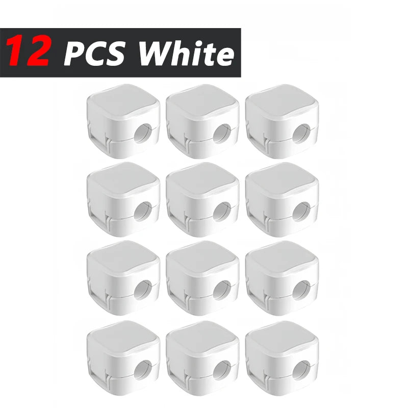 Magnetic Cable Clips Adjustable Cord Holder | Adhesive Under Desk Mgmt Organizer for Home Office Car Wall Desktop Nightstand
