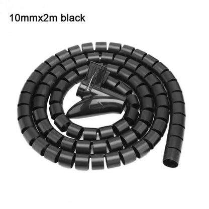 1.5/2m 10/16 mm Flexible Spiral Cable Organizer Storage Pipe Cord Protector Management Cable Winder Desk Tidy Cable Accessories