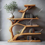 Natural Trunk Display Cabinet — Chinese-Style Wood Showcase Stand
