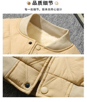 Men's Quilted Padded Winter Jacket – Thick Diamond-Stitch Warm Coat