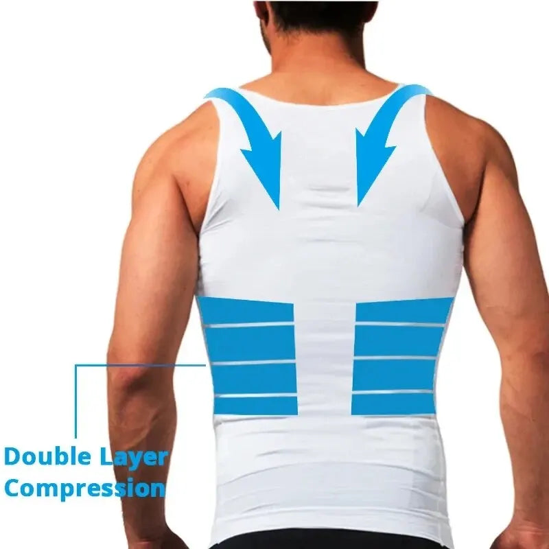 YBFDO Men's Body Shaper Compression Vest – Slimming Seamless Tank Top