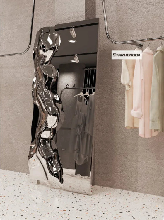 Stainless Steel Mirror Wall Panel — Art Deco Statement Decor, 3 Sizes