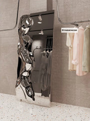 Stainless Steel Mirror Wall Panel — Art Deco Statement Decor, 3 Sizes