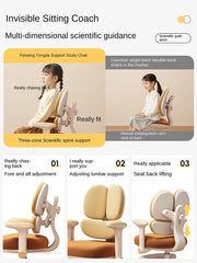 Children's Study Chair to Correct Sitting Posture of Primary School Students can Lift the Seat HomeBackrest Desk Writing Chair