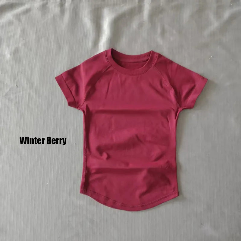 Dneyf Women's Quick-Dry Workout T-Shirt – Breathable Gym Top