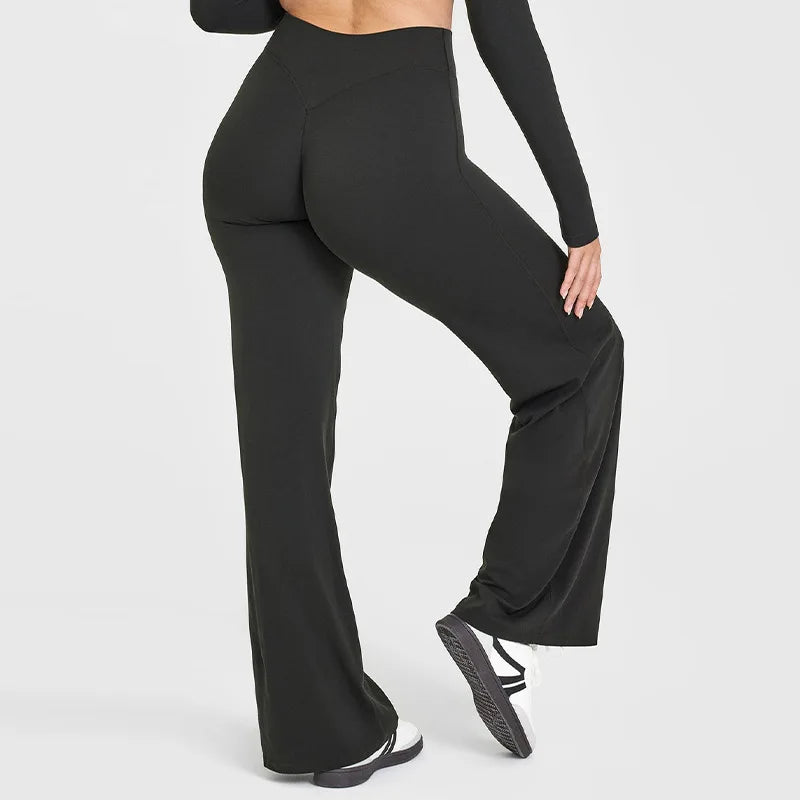 VEQKING Women's High-Waist Yoga Pants – Stretch Straight-Leg Trousers