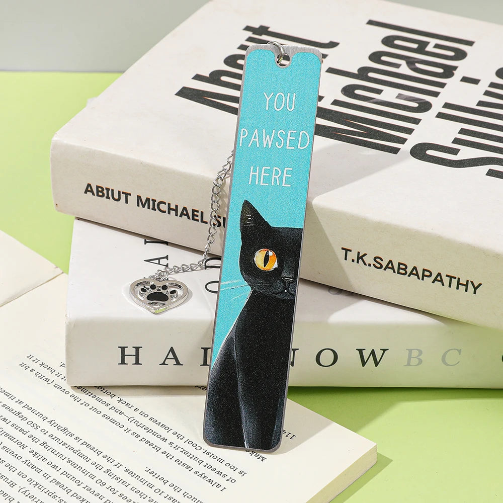 Cartoon cat metal bookmark, cute metal bookmarks with tassel, reading office supplies for cat-loving book lovers