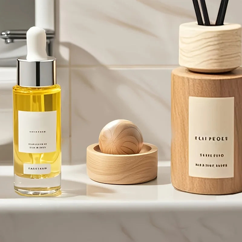 Mini Wooden Essential Oil Diffuser – Natural Fragrance for Car & Home