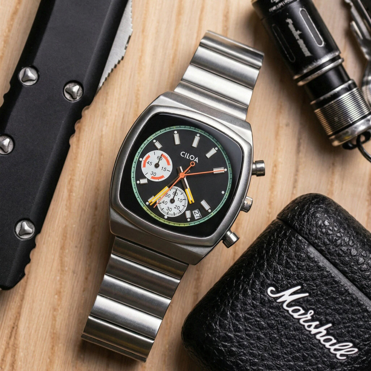 CILOA Quartz Watch with Leather Strap
