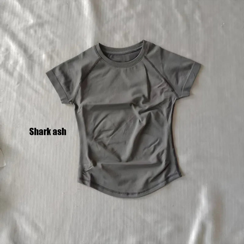 Dneyf Women's Quick-Dry Workout T-Shirt – Breathable Gym Top