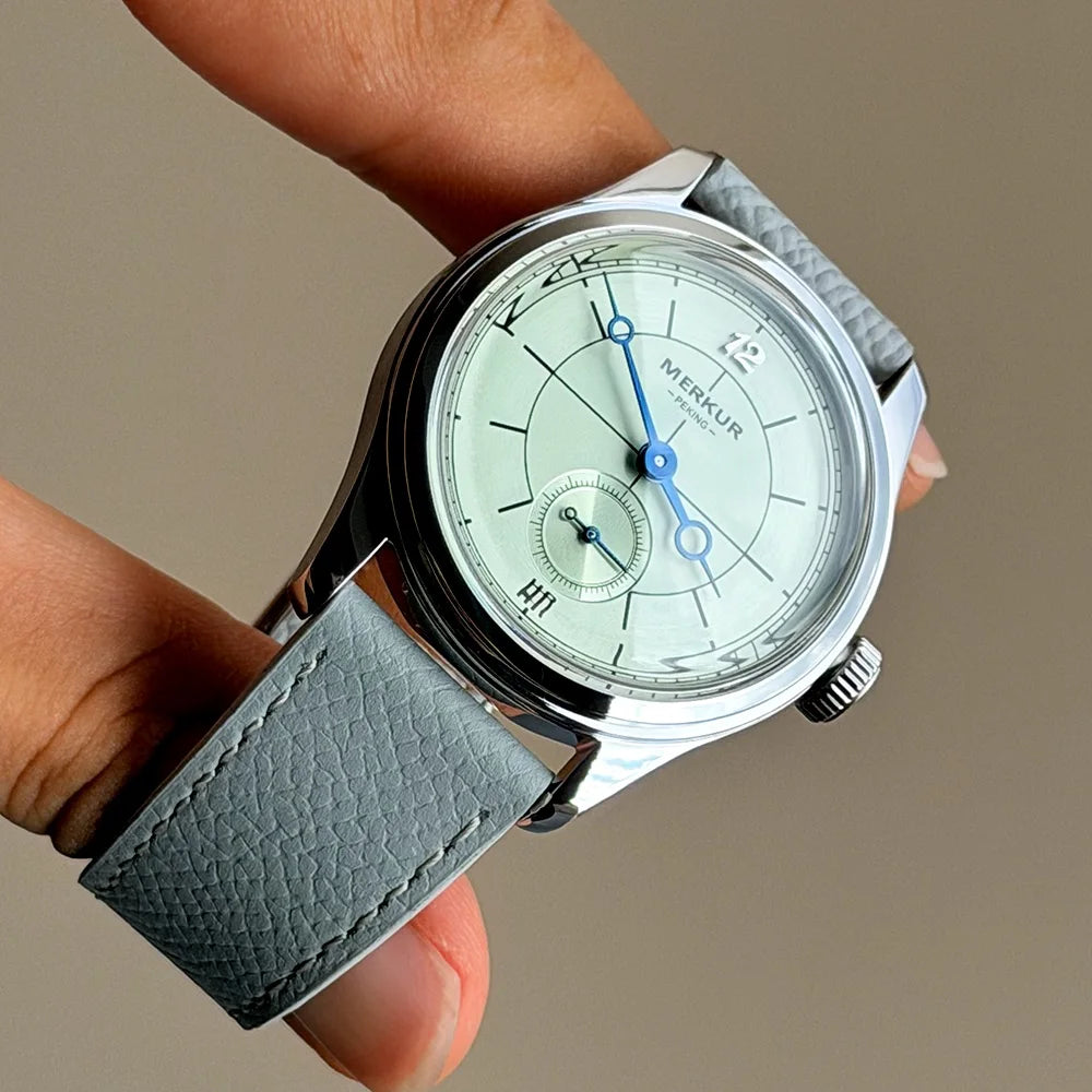 Merkur Men's Cross Line Sector Dial Watch – Green, Retro Casual, Manual