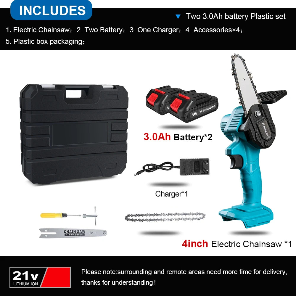 Kamolee 24V Brushless Mini Chainsaw – Cordless Wood Pruning Saw