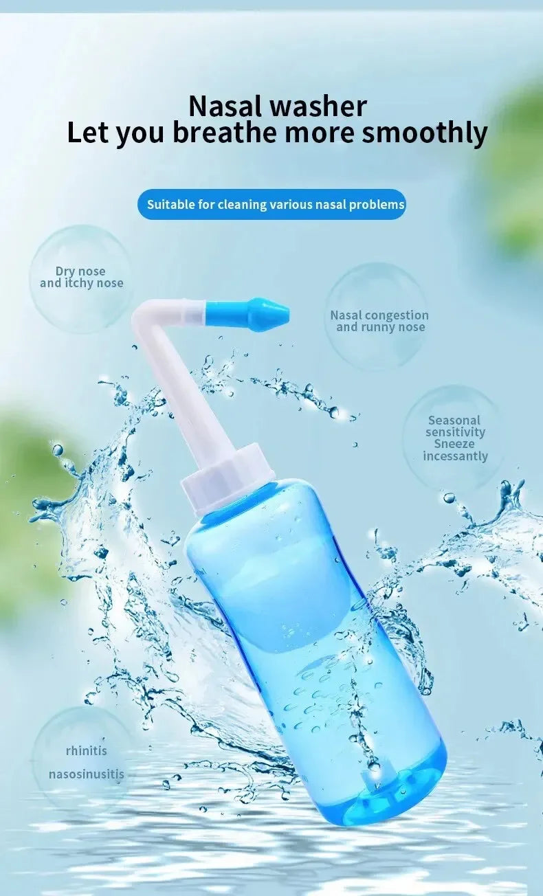 Nasal Wash Bottle 300ml – Saline Rinse Kit for Adults & Children