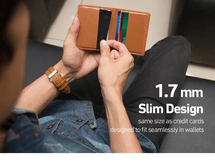 Rechargeable Wallet Tracker Card for Apple Find My