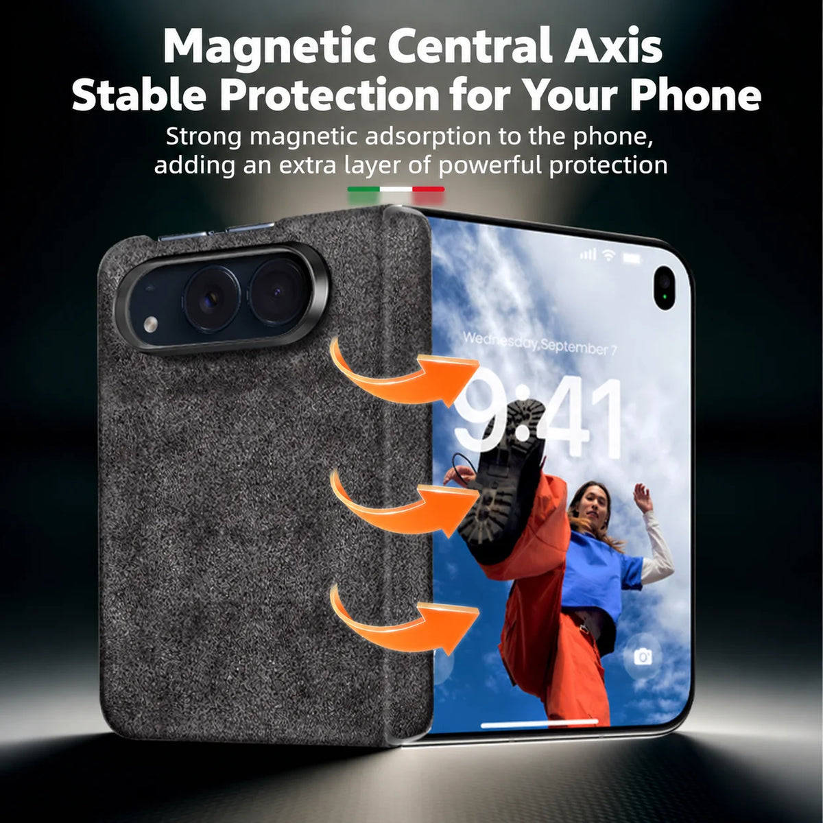 Genuine Alcantara Magnetic Phone Case – Premium Protective Cover for iPhone