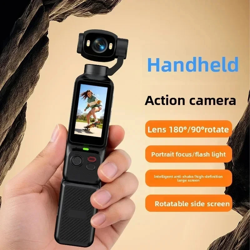 Pocket Vlogging Camera with Rotating Lens & Fill Light