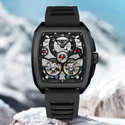AILANG Men's Double Tourbillon Automatic Watch – Silicone Strap, Luminous