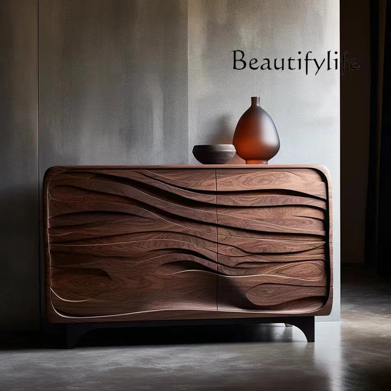 Black Walnut Entrance Cabinet — Nordic Retro Designer Hallway Console - photo 3