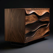 Black Walnut Entrance Cabinet — Nordic Retro Designer Hallway Console
