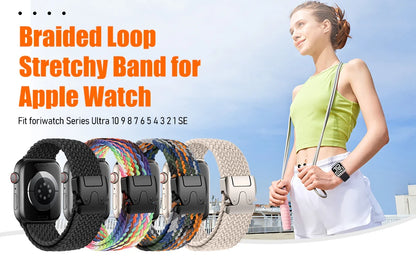 Parachute Straps for Apple watch 10 Band 46mm 42mm 45mm Ultra 49mm 44mm 41mm Braided bracelet correa iWatch Series 9 8 SE 5 6 7
