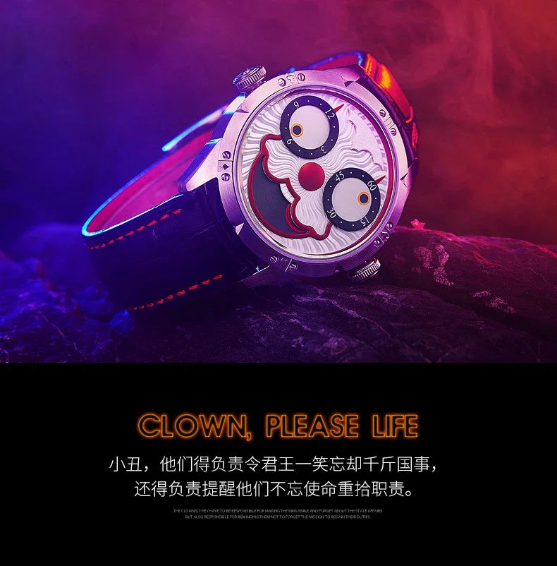Joker Men's Automatic Moon Phase Diving Watch – Leather Strap