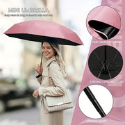 Mini Anti-UV Umbrella – Compact Sun & Rain Protection, 6 Reinforced Ribs