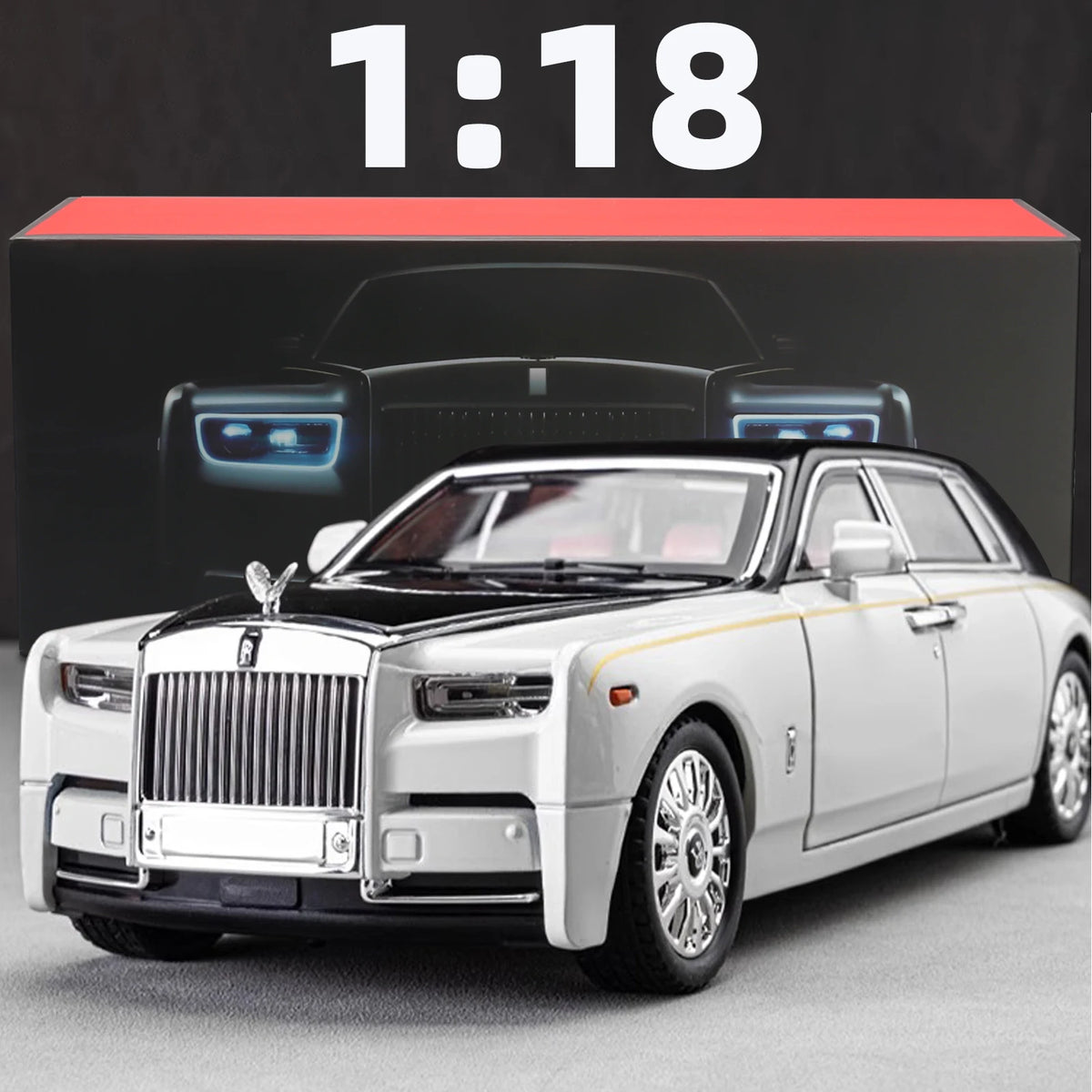 Rolls-Royce Phantom 1:18 Diecast Model – Pull-Back Car, Sound & Light